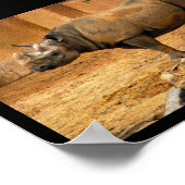 Neushoorn Rug Tegen de Muur Poster (Hoek)