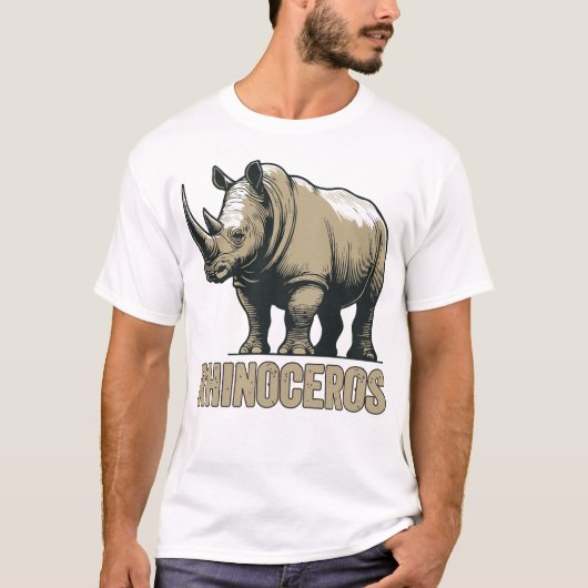neushoorn safari afrikaans dier t-shirt (Voorkant)