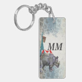  neushoorn sleutelhanger (Voorkant Links)