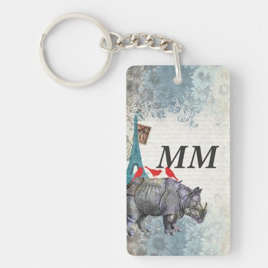  neushoorn sleutelhanger (Voorkant)