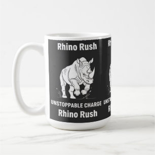 Neushoorn Storm Onstuitbare Aanval Minimalistisch Koffiemok