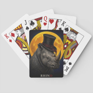 Neushoorn Top Hoed Gotische Surrealist Pokerkaarten