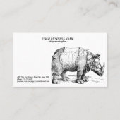 neushoorn van dürer visitekaartje (Achterkant)