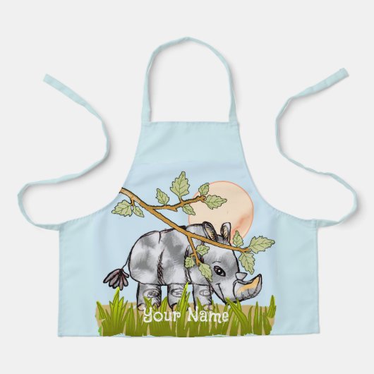 Neushoorn Verbergt Schort (Voorkant)