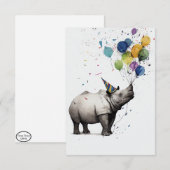 Neushoorn Verjaardagsfeest Platte Wenskaart Bedankkaart (Voorkant / Achterkant)