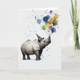 Neushoorn Verjaardagskaart Kaart