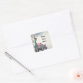 neushoorn vierkante sticker (Envelop)