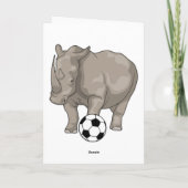 Neushoorn Voetballer Voetbal Kaart (Achterkant)
