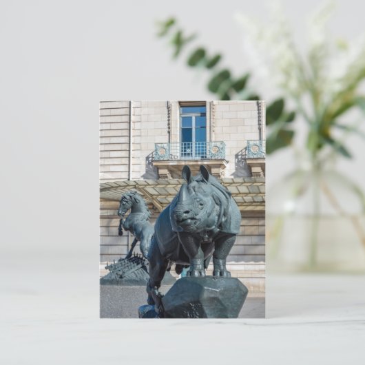 Neushoorn voor musee d'Orsay - Parijs Briefkaart (Staand voorkant)