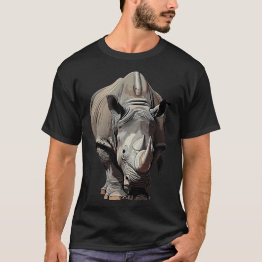 Neushoorn Wilde Dieren Dier T-shirt (Voorkant)