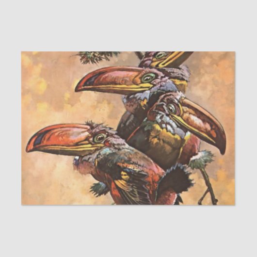 “Neushoorns” Fantasie Kunst van Harry Rountree Tissuepapier (Voorkant)