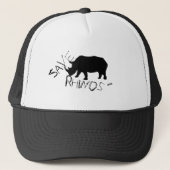 Neushoorns Redden Funky Hoed Muts Trucker Pet (Voorkant)