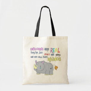 neushoorns zijn lelijke eenhoorns canvas tas