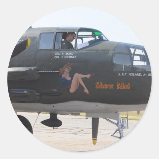 Neuskunst 'show me' ronde sticker (Voorkant)