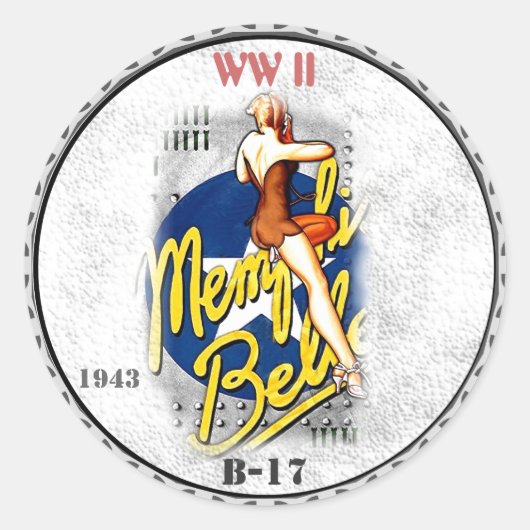 Neuskunst - WO II- B-17 Bommenwerper Ronde Sticker (Voorkant)