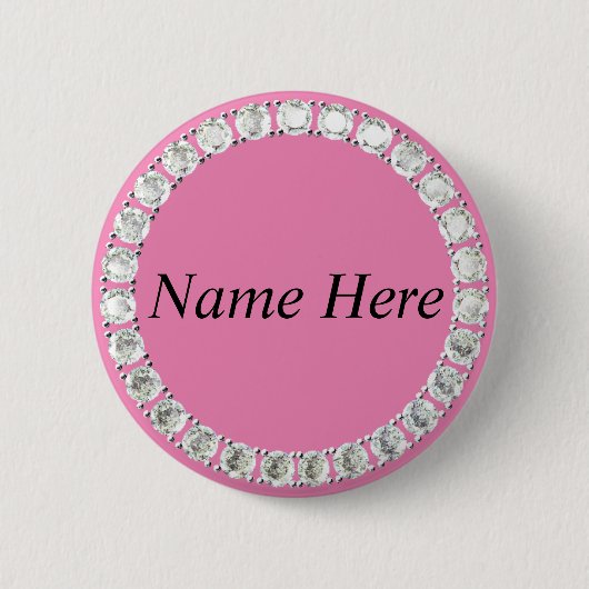 neusroze ronde button 5,7 cm (Voorkant)