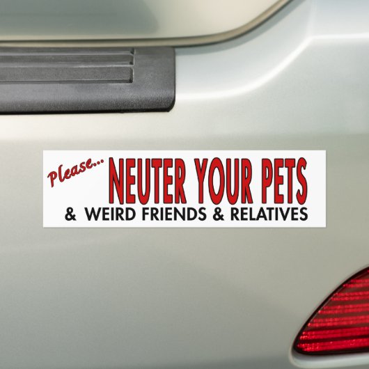 Neuter Bumpersticker (Op auto)