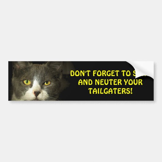 Neuter tailgaters bumpersticker (Voorkant)
