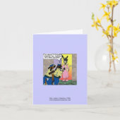 Neutered Dog Funny Cartoon Note Kaart (Gele Bloem)