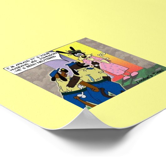 Neutered Dog Funny Cartoon Poster (Hoek)