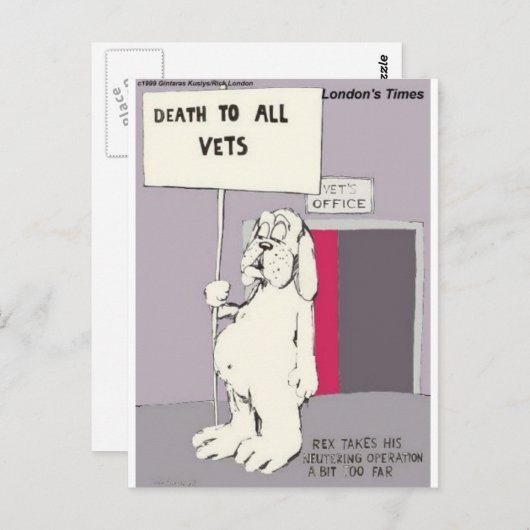 Neutered Dog vecht back Funny Gifts & T - shirts Briefkaart (Voorkant / Achterkant)