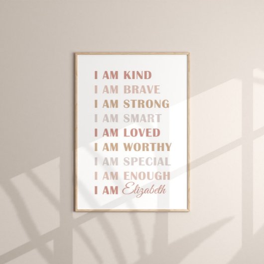 Neutraal aangepaste naam bevestiging Kinder Poster