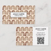 Neutraal aardeachtig regenboogpatroon Boho Unieke  Visitekaartje (Voorkant / Achterkant)