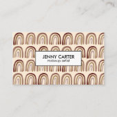 Neutraal aardeachtig regenboogpatroon Boho Unieke  Visitekaartje (Voorkant)