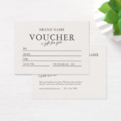 Neutraal aards modern zakelijk cadeaubon visitekaartje (Bureau)