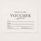 Neutraal aards modern zakelijk cadeaubon visitekaartje (Voorkant)