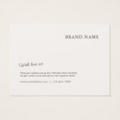 Neutraal aards modern zakelijk cadeaubon visitekaartje (Achterkant)