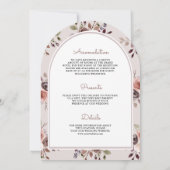 Neutraal aards taupe bloem alles in één bruiloft kaart (Achterkant)