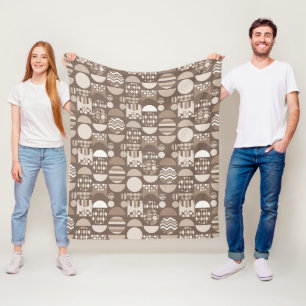 Neutraal Aardse Bruine Noordse Scandinavische  Fleece Deken