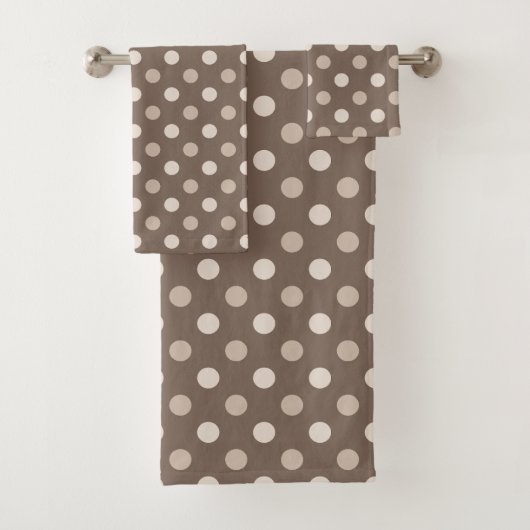 Neutraal Aardse Bruine Stippen Design Bad Handdoek (Insitu)