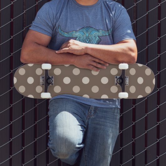Neutraal Aardse Bruine Stippen Design Persoonlijk Skateboard (Buiten 3)