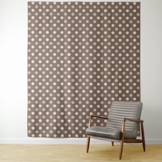 Neutraal Aardse Bruine Stippen Ontwerp Wandkleed (In situ)