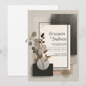 Neutraal Abstract Botanisch Huwelijk Kaart (Voorkant / Achterkant)