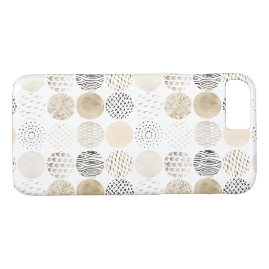 Neutraal Abstract cirkelpatroon Case-Mate iPhone Case (Achterkant (Horizontaal))