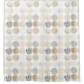 Neutraal Abstract cirkelpatroon Douchegordijn (Voorkant)