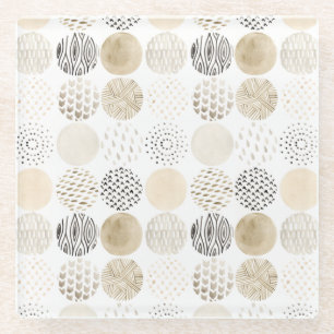 Neutraal Abstract cirkelpatroon Glazen Onderzetter