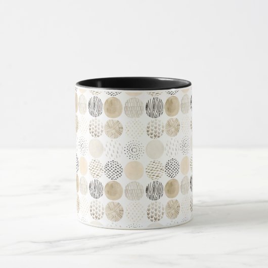 Neutraal Abstract cirkelpatroon Mok (Midden)