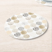 Neutraal Abstract cirkelpatroon Ronde Kartonnen Onderzetter (Gebogen)