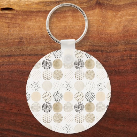 Neutraal Abstract cirkelpatroon Sleutelhanger (Voorkant)