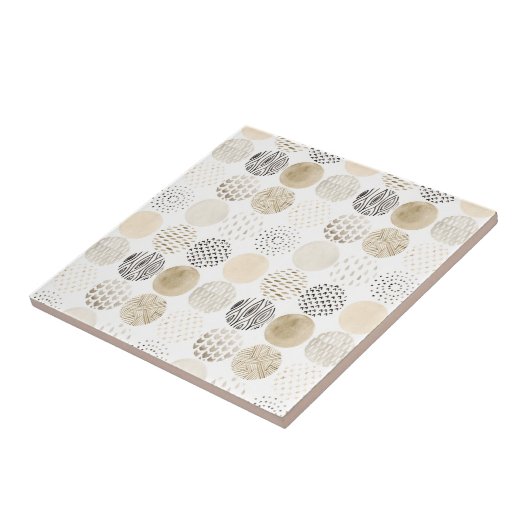 Neutraal Abstract cirkelpatroon Tegeltje (Zijkant)
