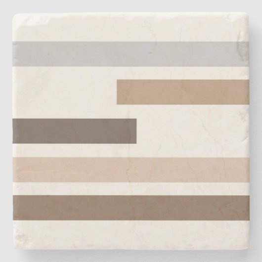 Neutraal Abstract geometrisch streeppatroon Stenen Onderzetter (Voorkant)