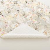  neutraal abstract roze roze roze flororaal sherpa deken (3/4)