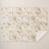  neutraal abstract roze roze roze flororaal sherpa deken (Voorkant (horizontaal))