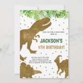 Neutraal afdrukbaar dino-thema kaart (Voorkant)