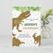 Neutraal afdrukbaar dino-thema kaart (Staand voorkant)