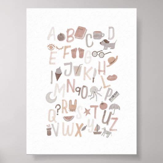 Neutraal alfabet Engels poster (Voorkant)